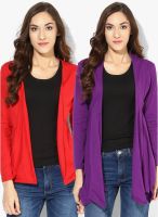 Ten On Ten Pack Of 2 Multicoloured Solid Shrugs