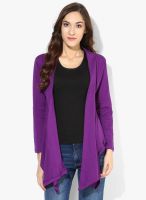 Ten On Ten Purple Solid Shrug