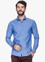 Tinted Blue Solid Slim Fit Formal Shirt