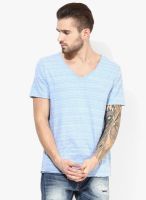 Tom Tailor Blue Regular Fit V Neck T-Shirt