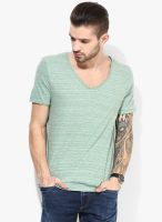 Tom Tailor Green Regular Fit V Neck T-Shirt