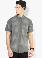 Tom Tailor Grey Washed Regular Fit Casual Shirt