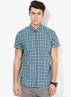 Tom Tailor Navy Blue Checked Regular Fit Casual Shirt