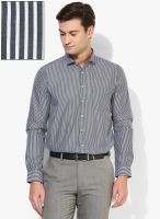 Van Heusen Black Striped Slim Fit Formal Shirt