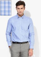 Van Heusen Blue Checked Slim Fit Formal Shirt