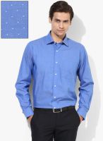 Van Heusen Blue Printed Regular Fit Formal Shirt