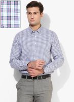 Van Heusen Purple Checked Slim Fit Formal Shirt