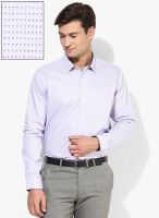 Van Heusen Purple Printed Slim Fit Formal Shirt