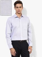 Van Heusen Purple Solid Slim Fit Formal Shirt