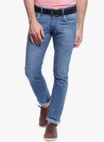 Vintage Light Blue Mid Rise Slim Fit Jeans