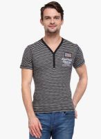 WYM Black Striped V Neck T-Shirt
