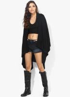 W Black Solid Shrug