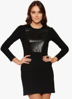 Why Knot Black Colored Solid Bodycon Dress