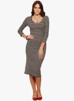 Why Knot Brown Striped Bodycon Dress