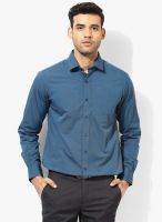 Wills Lifestyle Blue Regular Fit Formal Shirt