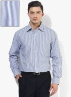 Wills Lifestyle Blue Regular Fit Formal Shirt