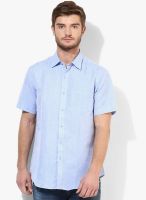 Wills Lifestyle Blue Slim Fit Casual Shirt