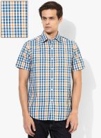 Wills Lifestyle Blue Slim Fit Casual Shirt