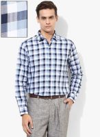 Wills Lifestyle Blue Slim Fit Formal Shirt