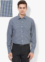 Wills Lifestyle Blue Slim Fit Formal Shirt