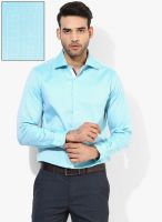 Wills Lifestyle Blue Slim Fit Formal Shirt