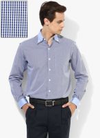 Wills Lifestyle Blue Slim Fit Formal Shirt