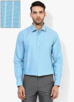 Wills Lifestyle Blue Slim Fit Formal Shirt