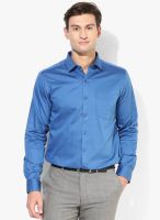 Wills Lifestyle Blue Slim Fit Formal Shirt