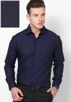 Wills Lifestyle Blue Solid Formal Shirt
