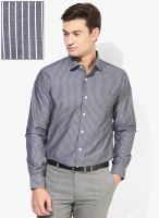 Wills Lifestyle Dark Grey Slim Fit Formal Shirt