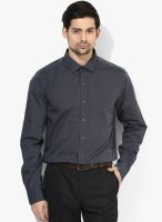 Wills Lifestyle Grey Slim Fit Formal Shirt