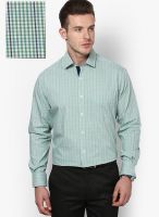 Wills Lifestyle Green Checks Formal Shirt