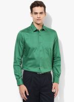 Wills Lifestyle Green Slim Fit Formal Shirt