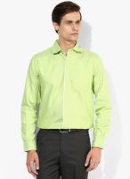 Wills Lifestyle Green Slim Fit Formal Shirt