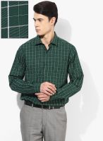 Wills Lifestyle Green Slim Fit Formal Shirt