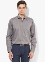 Wills Lifestyle Grey Regular Fit Formal Shirt