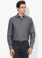 Wills Lifestyle Grey Regular Fit Formal Shirt