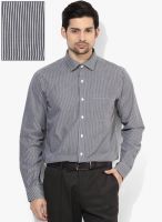 Wills Lifestyle Grey Regular Fit Formal Shirt