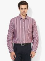 Wills Lifestyle Maroon Regular Fit Formal Shirt