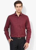 Wills Lifestyle Maroon Slim Fit Formal Shirt