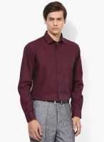 Wills Lifestyle Maroon Slim Fit Formal Shirt