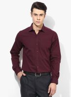 Wills Lifestyle Maroon Slim Fit Formal Shirt