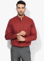 Wills Lifestyle Maroon Slim Fit Formal Shirt