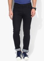 Wills Lifestyle Navy Blue Mid Rise Skinny Fit Jeans