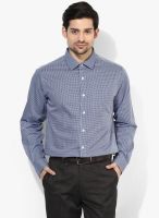 Wills Lifestyle Navy Blue Slim Fit Formal Shirt