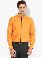Wills Lifestyle Orange Slim Fit Formal Shirt