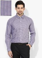 Wills Lifestyle Purple Regular Fit Formal Shirt