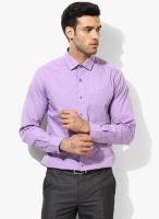 Wills Lifestyle Purple Regular Fit Formal Shirt