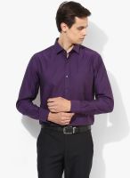 Wills Lifestyle Purple Slim Fit Formal Shirt