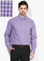 Wills Lifestyle Purple Slim Fit Formal Shirt